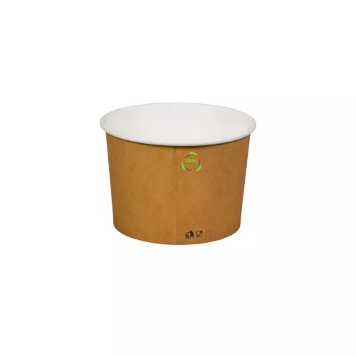 Pojemnik sałatkowy papierowy 570 ml brązowo-biały GREEN LEAF śr. 115 mm (spód)