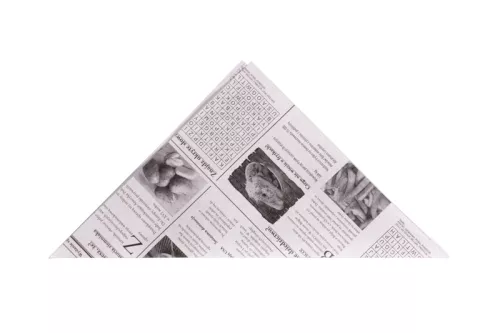Torebka papierowa 250 g na frytki lub popcorn, 220x220 mm, nadruk GAZETA