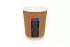 Kubek papierowy 2-warstwowy brązowo-biały 300 ml śr. 90 mm (z logo żółw)