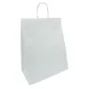 Torba papierowa klockowa 320x170x390 mm biała uchwyt skręcany
