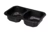 Pojemnik obiadowy 2-dzielny 225/225 ml 178x113x40 mm Mała Dieta PP czarny do zgrzewu