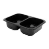 Pojemnik 2-komorowy 850 ml 187x137x48 mm MEDIUM PP czarny do zgrzewu
