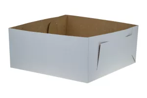 Wieczko z okienkiem 32x32 do kartonika na tort, białe