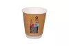 Kubek papierowy kraft GREEN LEAF 2-warstwowy 300 ml (z logo żółw)
