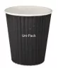 Kubek papierowy 2-warstwowy czarny ripple wrap 250 ml śr. 80 mm