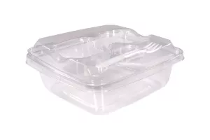 Pojemnik kwadratowy 125 ml z wieczkiem na zawiasie, Safe-T-Fresh