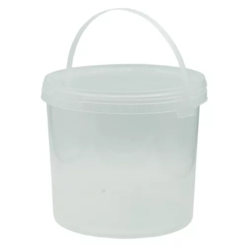Wiadro 5l okrągłe przezroczyste z wiekiem, rączka plastikowa