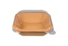 Papierowy pojemnik sałatkowy Stretto™ 400 ml kwadratowy kraft 143x143x35 mm