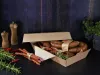 Pudełko cateringowe XXL, wieko do tacki z odpowietrznikami - brązowe 290/310x170/195 wys. 50 mm
