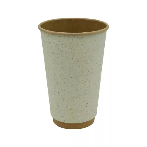 Kubek papierowy 2-warstwowy trawa/kraft 400 ml śr. 90 mm