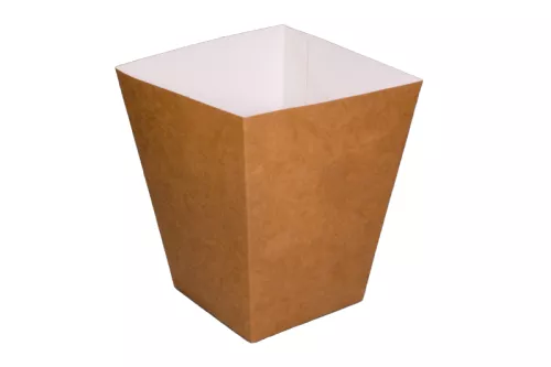 Pudełko kartonowe 1,3L popcorn/kurczak biało-brązowy