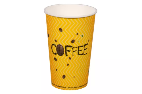 Kubek papierowy 1-warstwowy coffee & tea 400ml/16 oz śr. 90 mm (z logo żółw)