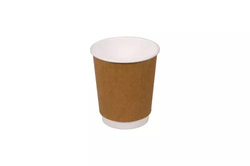 Kubek papierowy 2-warstwowy brązowo-biały 200 ml śr. 80 mm