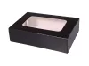 PUDEŁKO PAPIEROWE + PE SUSHI Z OKIENKIEM CZARNE 19*13*5 CM (210)