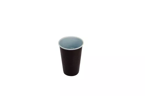 Kubek plastikowy PS 200ml brązowo-biały