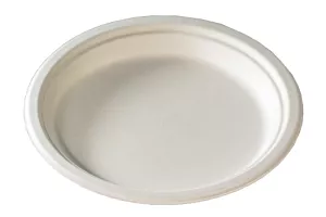 Talerz śr. 22 cm z pulpy z trzciny cukrowej biały okrągły