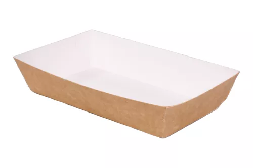 Tacka papierowa 150x85x35 mm biało-brązowa