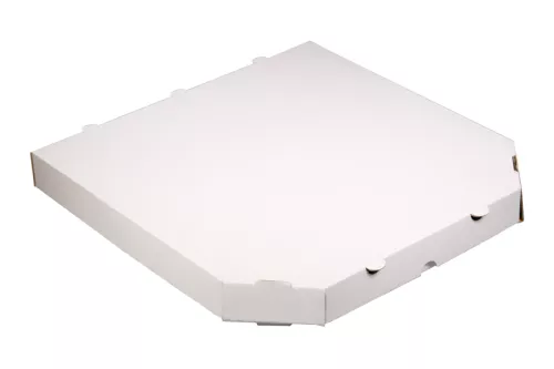 Pudełko kartonowe do pizzy ze ściętymi rogami 36x36x3,5 cm białe