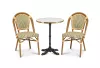 Krzesło ogrodowe PARIS zielono-kremowe, aluminiowa rama, rattan syntetyczny