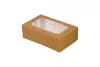 Pudełko papierowe 16×10×5 cm (HP01) barierowe kraft z okienkiem do sushi, ciast i nie tylko