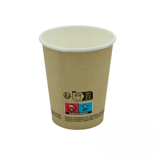Kubek papierowy 1-warstwowy kraft 250ml śr. 80 mm