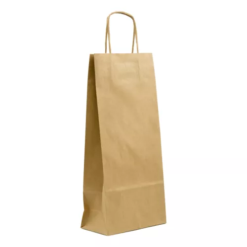 Torba papierowa klockowa brązowa na wino 160x80x340 mm