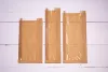 Torba papierowa fałdowa 35x10x4 cm brązowa kraft z okienkiem z folii PP w fałdzie