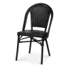 Krzesło ogrodowe PARIS czarne, aluminiowa rama, rattan syntetyczny