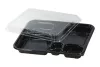Opakowanie na sushi 5-komorowe / lunch box,  266x199x33+20 mm (HPJ8306) komplet