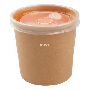 Pojemnik papierowy do zupy brązowy 225 ml DO MIKROFALI