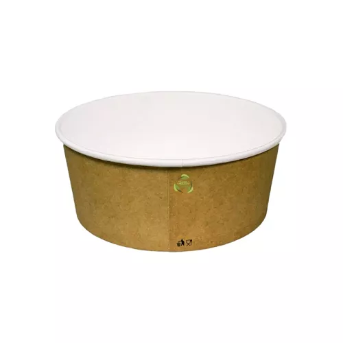 Pojemnik sałatkowy papierowy brązowo-biały GREEN LEAF 750 ml śr. 150 mm (spód)