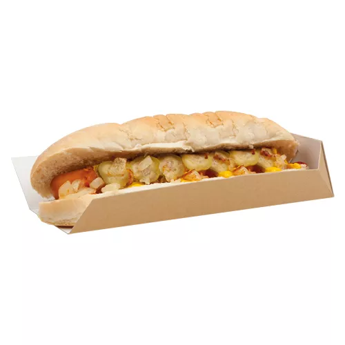 Kartonik hotdog/ zapiekanka dł. 230mm brązowy