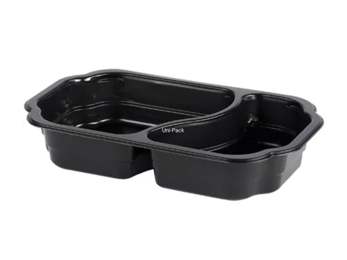 Pojemnik PP do dań na wynos 1100ml czarny 2-dzielny