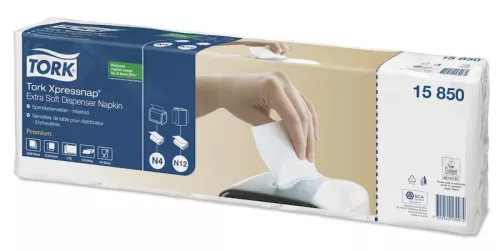 Serwetki Tork Xpressnap białe 2W dyspenserowe ekstra miękkie 21x16,5 cm N4
