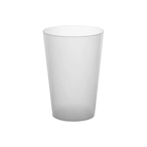 Kubek plastikowy 250 ml PP do systemów wielokrotnego użytku, nietłukący, mleczny