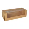 OPAKOWANIE NA CIASTO KRAFT Z OKIENKIEM PLA 10 X32 X12 CM (25)