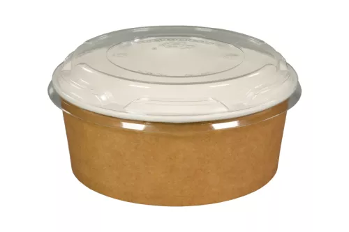 Pojemnik sałatkowy papierowy brązowo-biały GREEN LEAF 1300 ml śr. 180 mm (spód)