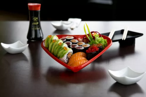 Opakowanie na sushi SERCE z pokrywką