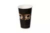 KUBEK PAPIEROWY + PE (16OZ) BRĄZ NADRUK 48CL ŚR. 90MM  A 50 (1000)