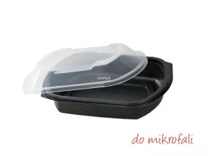 Pojemnik obiadowy 700 ml NIEDZIELONY czarny 206x165x38 mm (spód)