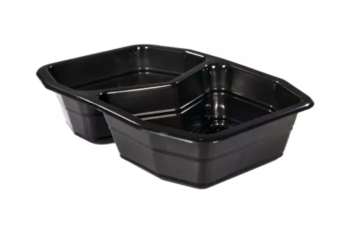 Tacka PP HMR 215x148x50 mm 500/400 ml 2-Komorowa, czarna (Duni 105224)