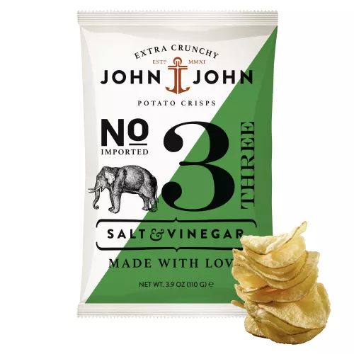 Naturalne chipsy John&John 110 g – No.3 CRISPS SALT & VINEGAR