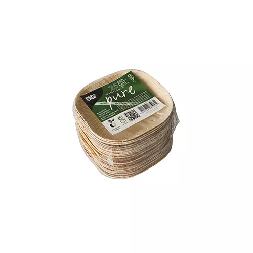 Talerz z liścia palmowego kwadratowy 10x10x1,5 cm