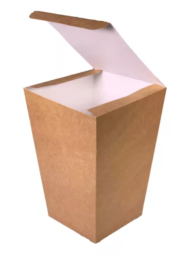 Pudełko kartonowe z przykrywką 3L popcorn/kurczak biało-brązowy