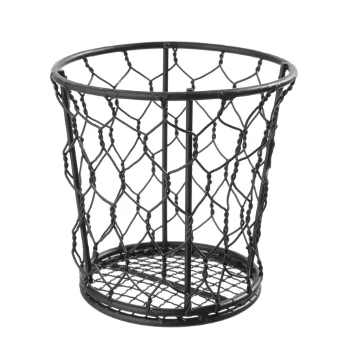 Koszyk metalowy na frytki i smażone przekąski, siatka śr.12x11 cm