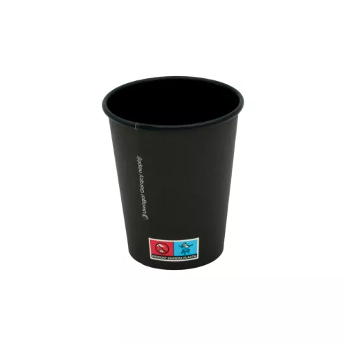 Kubek papierowy 100% czarny 200 ml/ 08 oz śr. 80 mm, 1-warstwowy BLACK