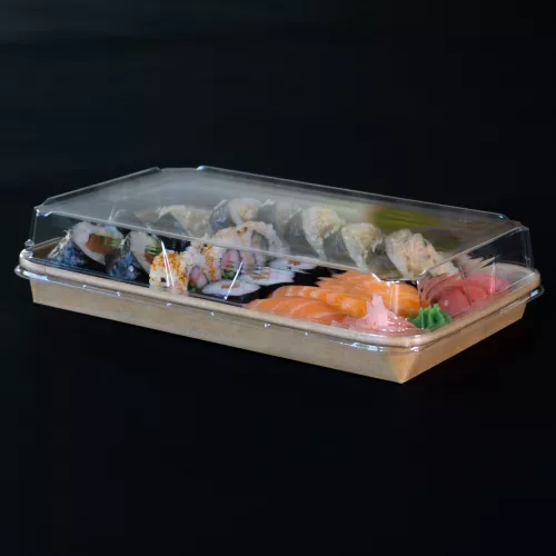 Pudełko papierowe YUMI™ 220x80mm (HP02) kraft do sushi z wieczkiem