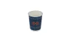 Kubek papierowy dwuwarstwowy świąteczny/zimowy niebieski śr. 85mm 300 ml