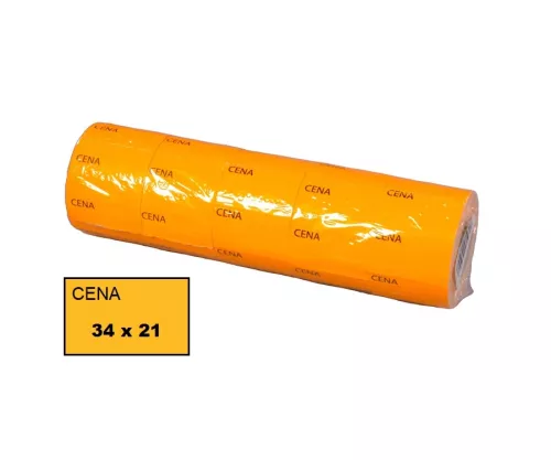 Cenówki / etykiety cenowe - pomarańczowe - 34x21 mm