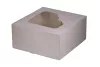 Kartonik na torty 25x25x12 cm z wieczkiem klapowym z okienkiem, biały